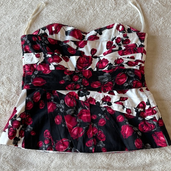 White House Black Market Floral Bustier Size 4 - Picture 4 of 8